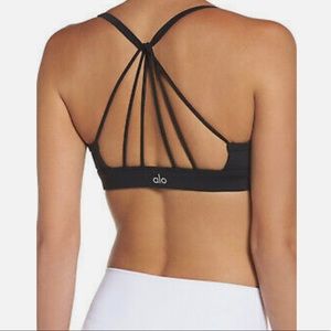 Black alo yoga sunny strappy bra